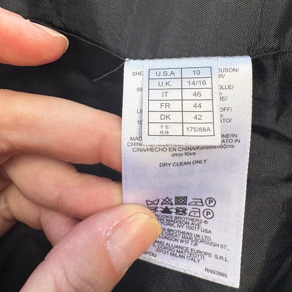 Brooks Brothers 346 Black Brocade Rose Patterned Cap Sleeve Shift Dress - 10 - Picture 9 of 10